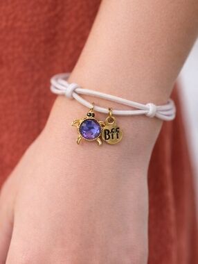 5/$25 Purple Mermaidcore Turtle Best Friends Elastic Bracelet